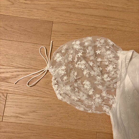 For Love and Lemons Felix White Eyelet Lace Mini Dress Size Small - Picture 3 of 5